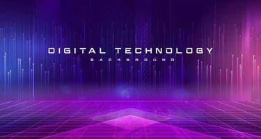 Digital technology metaverse neon blue pink background, cyber information, abstract speed connect communication, innovation future meta tech, internet network connection, Ai big data, illustration 3d vector