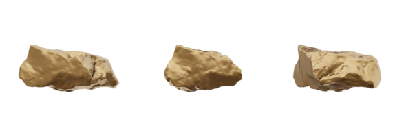 ein Herrlich und realistisch 3d Rendern von ein golden Felsen ist vorgeführt. diese schön Mineral hat ein glänzend metallisch Glanz und ein natürlich, kristallartig Struktur, Hinzufügen ein Sinn von Reichtum png