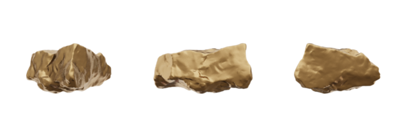 conception de une élégant et exquis d'or rock. idéal pour ajouter une luxueux toucher à votre projets. png fichier avec haute transparence. 3d rendre