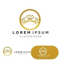 Golden king crown vector logo