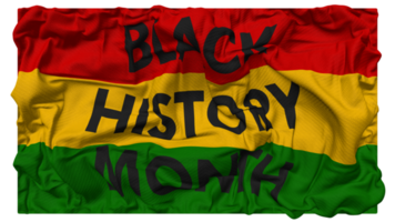 negro historia mes bandera olas con realista bache textura, bandera fondo, 3d representación png