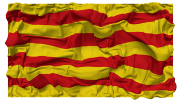 Katalonien Flagge Wellen mit realistisch stoßen Textur, Flagge Hintergrund, 3d Rendern png