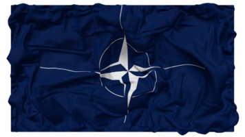 Nord atlantique traité organisation, nato drapeau vagues avec réaliste bosse texture, drapeau arrière-plan, 3d le rendu png