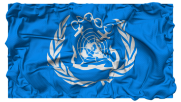 International maritim Organisation, imo Flagge Wellen mit realistisch stoßen Textur, Flagge Hintergrund, 3d Rendern png