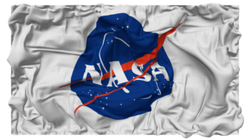 nationaal luchtvaart en ruimte administratie, NASA vlag golven met realistisch buil textuur, vlag achtergrond, 3d renderen png