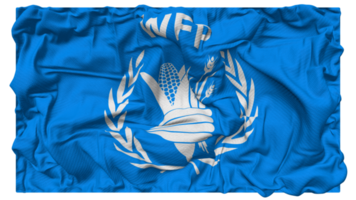 mundo Comida programa, wfp bandeira ondas com realista colisão textura, bandeira fundo, 3d Renderização png