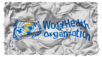 Welt Gesundheit Organisation, Wer Flagge Wellen mit realistisch stoßen Textur, Flagge Hintergrund, 3d Rendern png