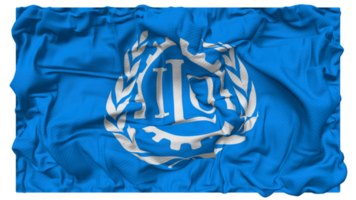 International Labour Organization, ILO Flag Waves with Realistic Bump Texture, Flag Background, 3D Rendering png