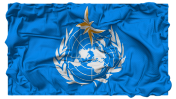 World Meteorological Organization, WMO Flag Waves with Realistic Bump Texture, Flag Background, 3D Rendering png