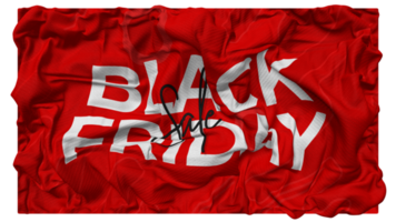 Black Friday Sale Flag Waves with Realistic Bump Texture, Flag Background, 3D Rendering png