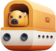 3D cute cartoon shipping icon illustration. png
