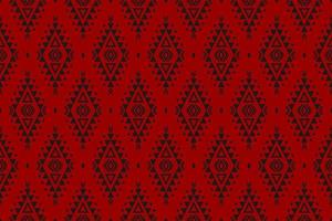 Fabric ethnic aztec pattern art. Geometric ethnic red seamless pattern in tribal. Mexican style. vector