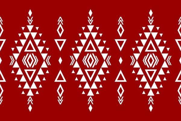 Fabric ethnic aztec pattern art. Geometric ethnic red seamless pattern in tribal. Mexican style.