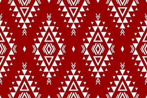 Carpet ethnic aztec pattern art. Geometric ethnic red seamless pattern in tribal. Mexican style. vector