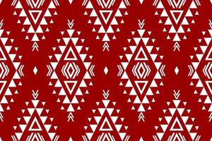 Carpet ethnic aztec pattern art. Geometric ethnic red seamless pattern in tribal. Mexican style. vector