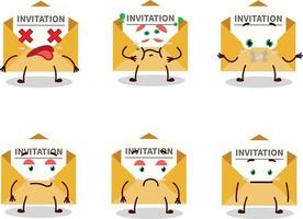 Invitation message cartoon character with nope expression vector