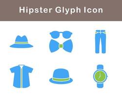 hipster vector icono conjunto