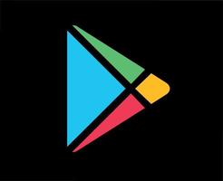 Google Play Brand Logo Symbol Design Software Phone Mobile Vector Illustration With Black Background