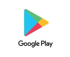 Google Play Logo Symbol With Name Design Software Mobile Vector Illustration