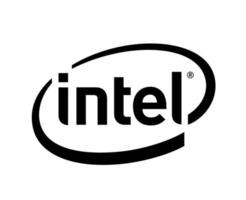 intel marca logo símbolo negro diseño software computadora vector ilustración