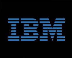 IBM Brand Symbol Software Computer Logo Blue Design Vector Illustration With Black Background