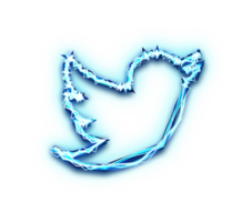 Twitter Logo Symbol mit Licht bewirken png