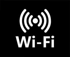 Wifi icono logo software teléfono símbolo con nombre blanco diseño móvil vector ilustración con negro antecedentes