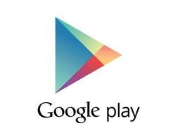 google jugar software móvil teléfono logo símbolo con nombre diseño software teléfono móvil vector ilustración