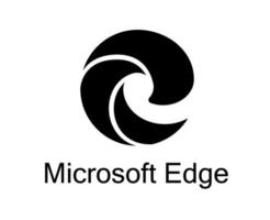 Microsoft Edge Browser Brand Logo Symbol With Name Black Design Software Vector Illustration