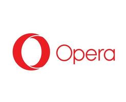 Opera Browser Logo Brand Symbol With Name Red Design Software Illustration Vector