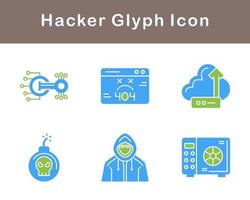 conjunto de iconos de vector de hacker