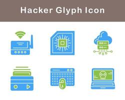 conjunto de iconos de vector de hacker