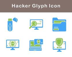 conjunto de iconos de vector de hacker