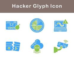 conjunto de iconos de vector de hacker