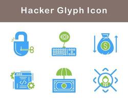 conjunto de iconos de vector de hacker