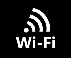 Wifi icono logo símbolo con nombre blanco diseño móvil vector ilustración con negro antecedentes