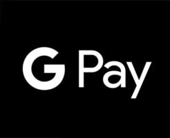 Google Pay Logo Symbol White Design Vector Illustration With Black Background