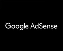 google adsense símbolo logo nombre blanco diseño vector ilustración con negro antecedentes