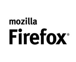 Mozilla Firefox Browser Brand Logo Symbol Name Black Design Software Vector Illustration