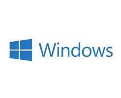 ventanas símbolo marca logo con nombre azul diseño microsoft software vector ilustración