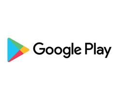 google jugar móvil logo símbolo con nombre diseño software teléfono vector ilustración