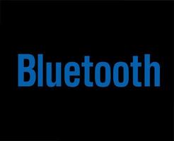 Bluetooth icono logo símbolo azul diseño vector ilustración con negro antecedentes