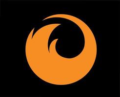 Mozilla Firefox Logo Brand Symbol Orange Design Browser Software Vector Illustration With Black Background