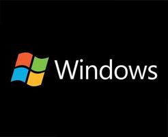 ventanas marca símbolo logo con nombre diseño microsoft software vector ilustración con negro antecedentes