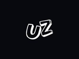 Creative UZ Logo Icon, stylish UZ Letter Logo Image Design vector