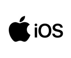 ios icono logo software teléfono manzana símbolo con nombre negro diseño móvil vector ilustración