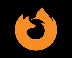 Mozilla Firefox Logo Browser Brand Symbol Orange Design Software Illustration Vector With Black Background