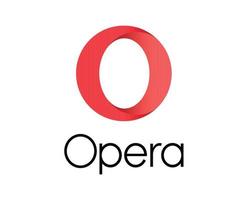 Opera Browser Symbol Brand Logo With Name Design Software Vector Illustration