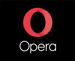 Opera Browser Symbol Brand Logo With Name Design Software Vector Illustration With Black Background