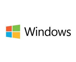 ventanas símbolo marca logo con nombre diseño microsoft software vector ilustración